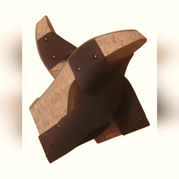 Lucky Brand Womens Miller Wedge Platform Slip On Cork Black Sandals 9M /39 - Picture 9 of 9